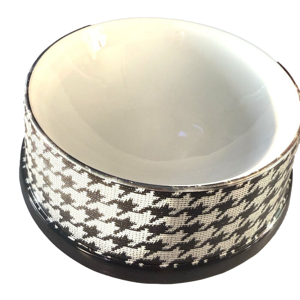 Sherpa Pet 5"x 2.25" Round Black White Tweed Dog/Cat Food Water Pet Bowl Jazzy